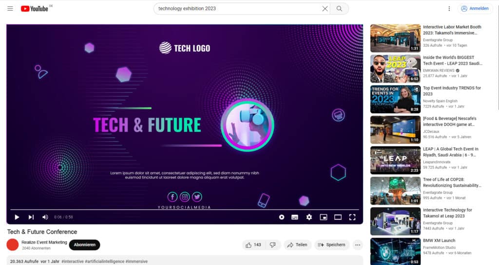 Insider Tipp aus der Eventbranche in unserem Blog. Content Marketing Strategie: You-Tube